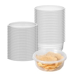 SustainaLite 8 oz Clear Plastic To Go Deli Container - with Lid - 4 1/2