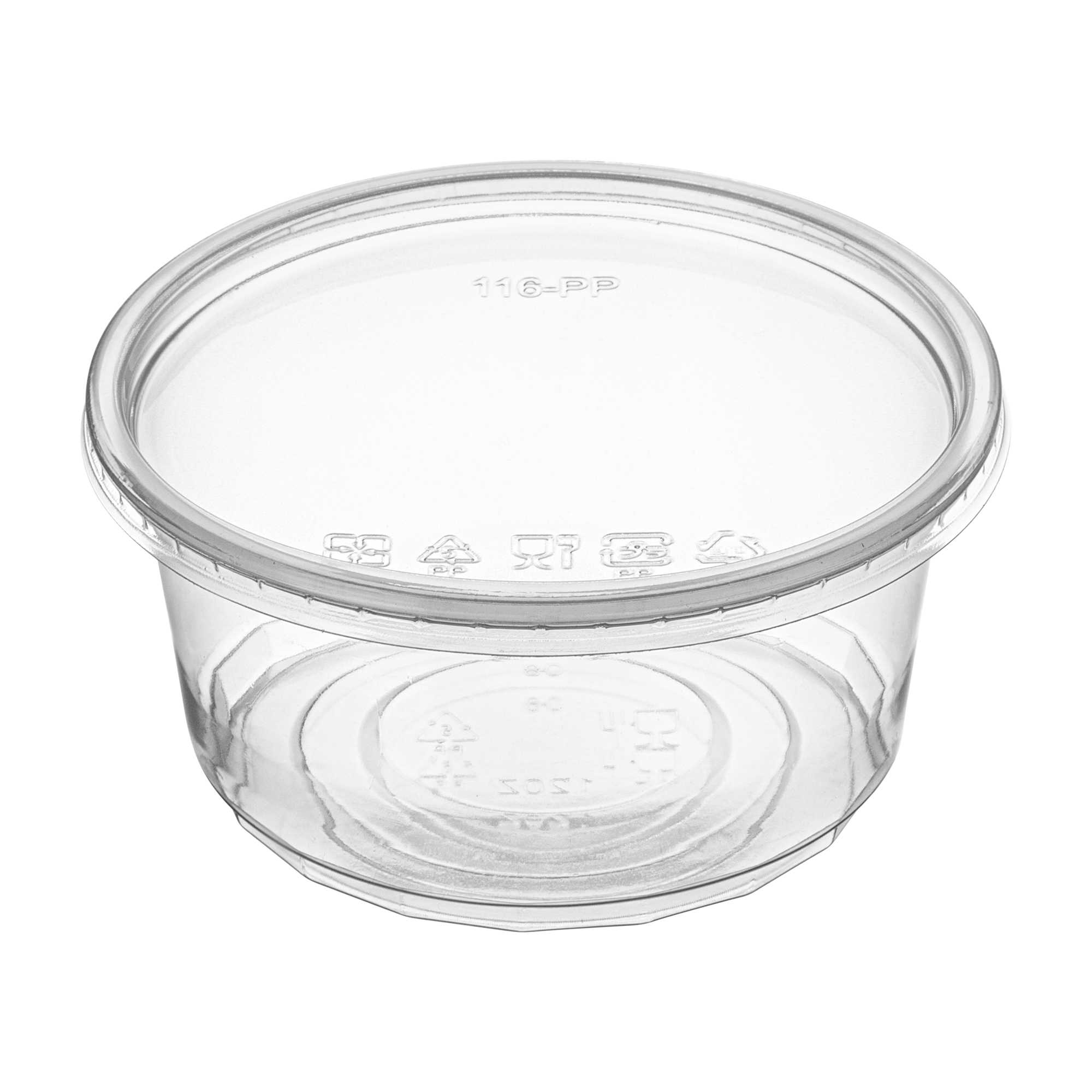 SustainaLite 12 oz Clear Plastic To Go Deli Container - with Lid - 4 1/2" x 4 1/2" x 2 1/2" - 50 count box