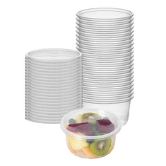 SustainaLite 12 oz Clear Plastic To Go Deli Container - with Lid - 4 1/2