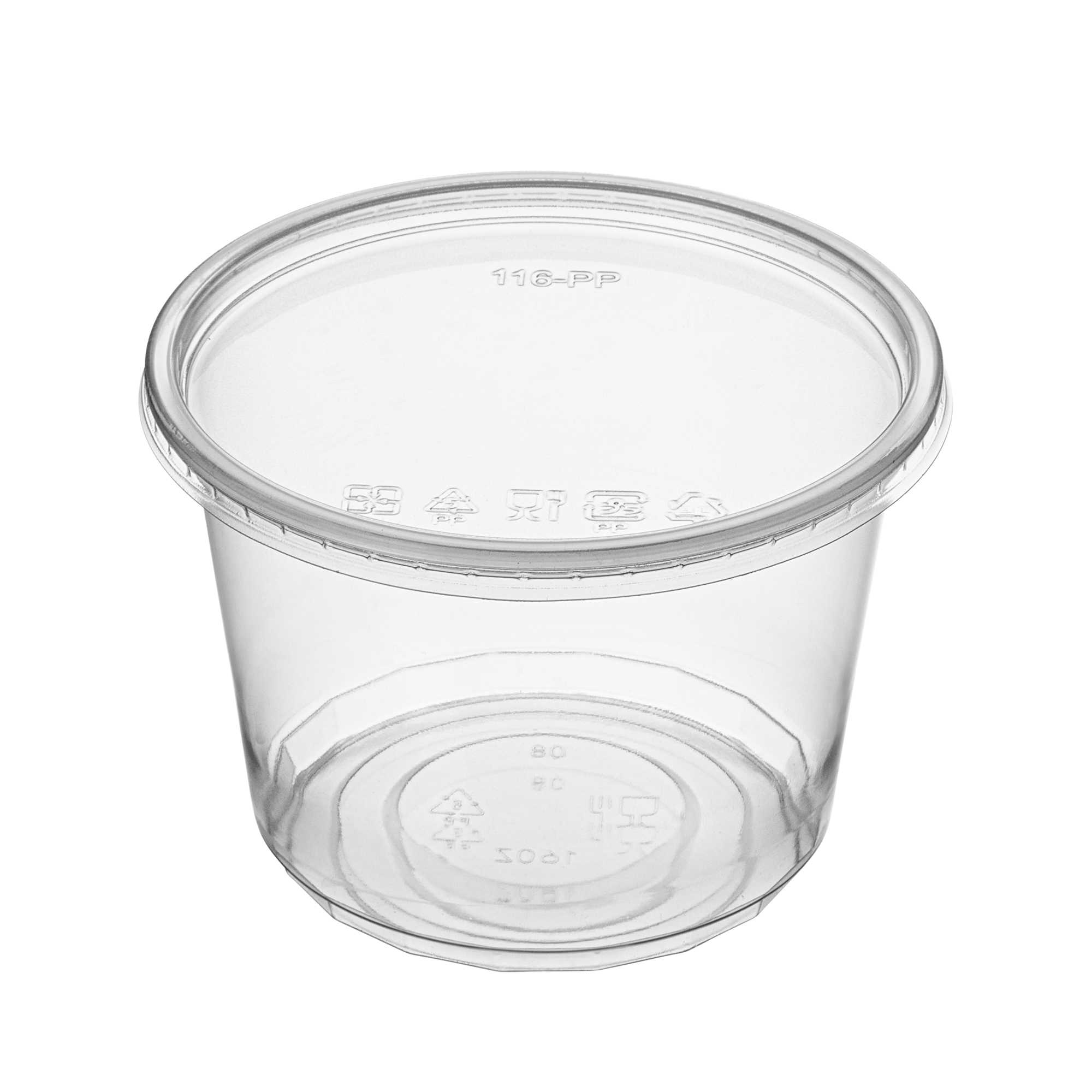 SustainaLite 16 oz Clear Plastic To Go Deli Container - with Lid - 4 1/2" x 4 1/2" x 3" - 50 count box