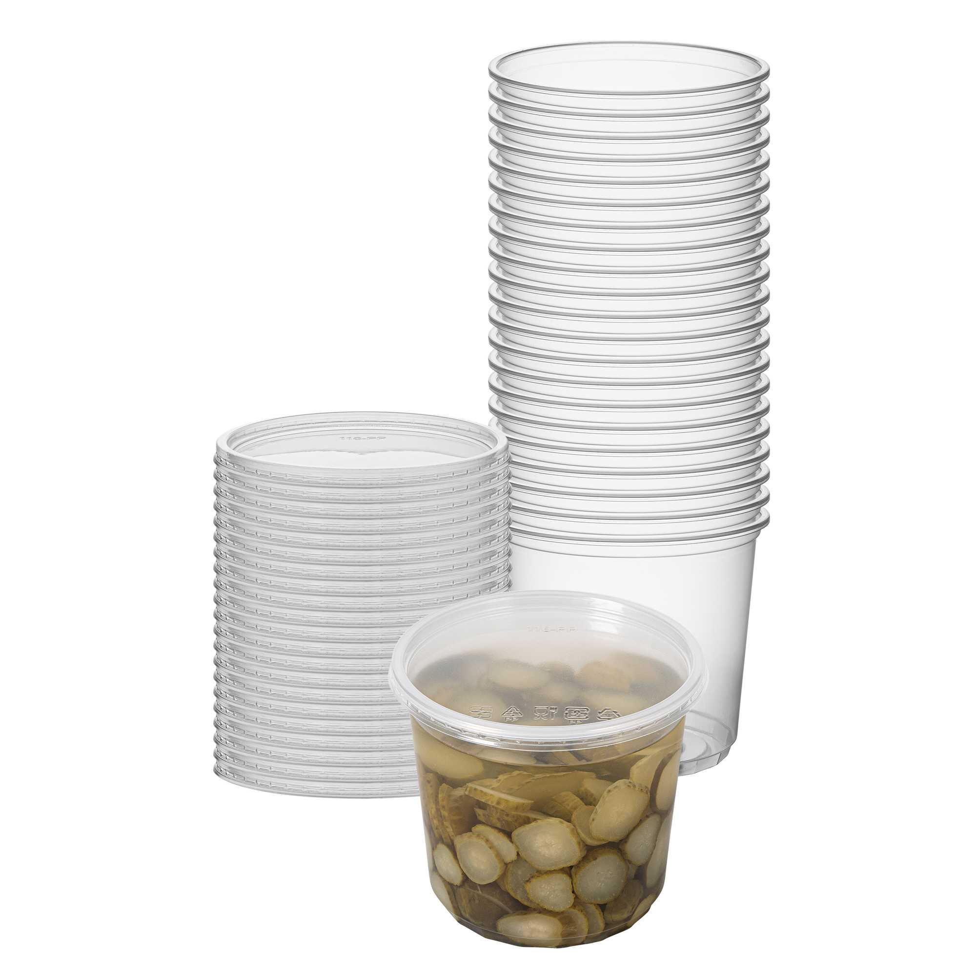 SustainaLite 24 oz Clear Plastic To Go Deli Container - with Lid - 4 1/2" x 4 1/2" x 4 1/4" - 50 count box