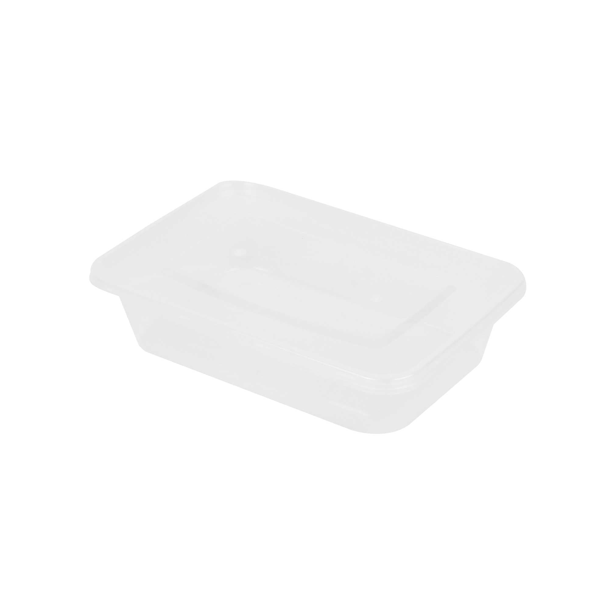 SustainaLite 17 oz Rectangle Clear Plastic Food Container - with Lid, Microwavable - 6" x 3 3/4" x 1 1/2" - 300 count box