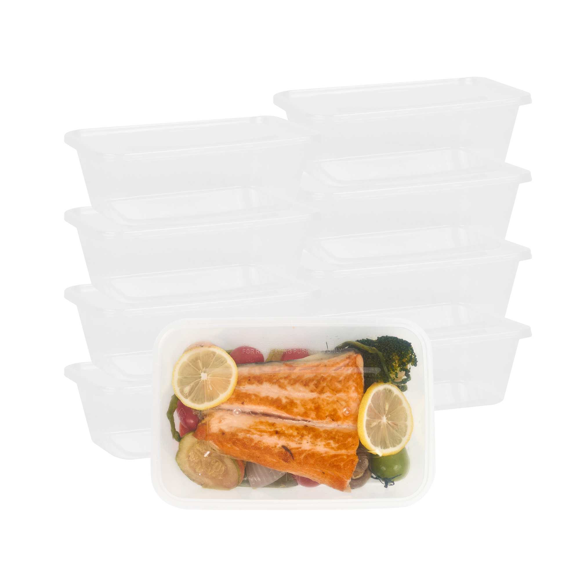 SustainaLite 25 oz Rectangle Clear Plastic Food Container - with Lid, Microwavable - 5 3/4" x 3 1/2" x 2 1/4" - 300 count box