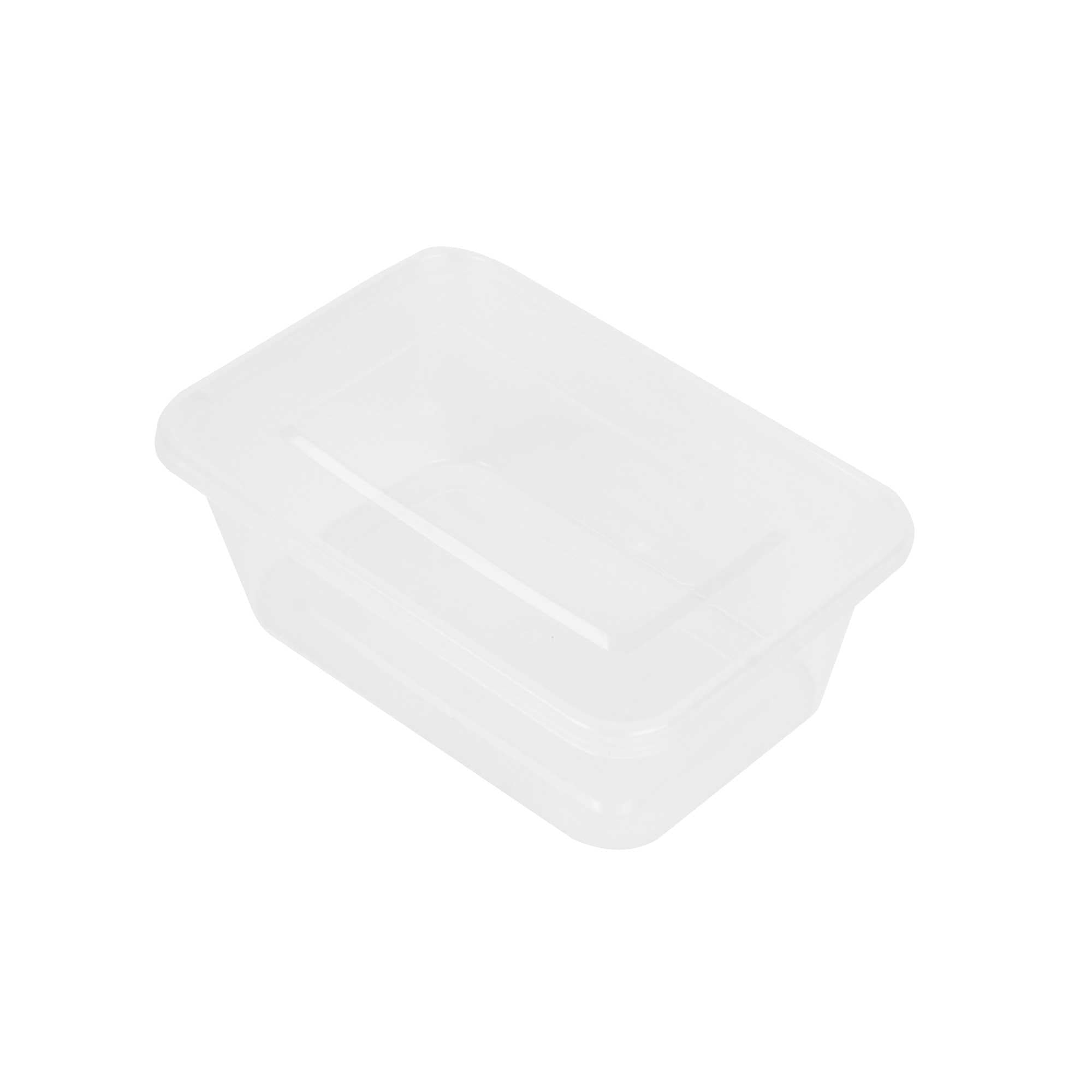 SustainaLite 34 oz Rectangle Clear Plastic Food Container - with Lid, Microwavable - 5 1/2" x 3 1/4" x 3" - 300 count box