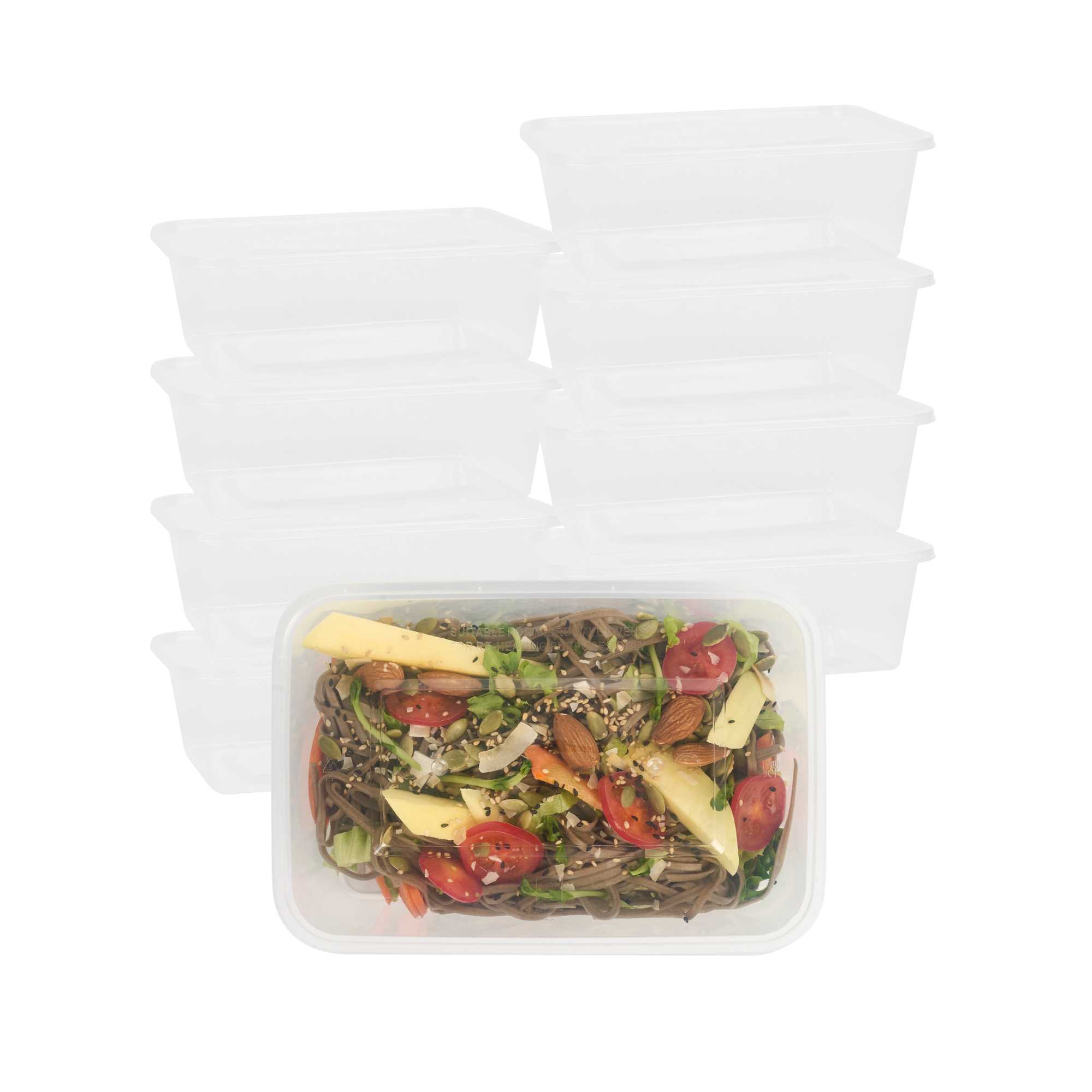 SustainaLite 51 oz Rectangle Clear Plastic Food Container - with Lid, Microwavable - 8 1/2" x 5 3/4" x 2 3/4" - 50 count box