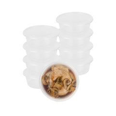 SustainaLite 10 oz Round Clear Plastic Food Container - with Lid, Microwavable - 4 3/4