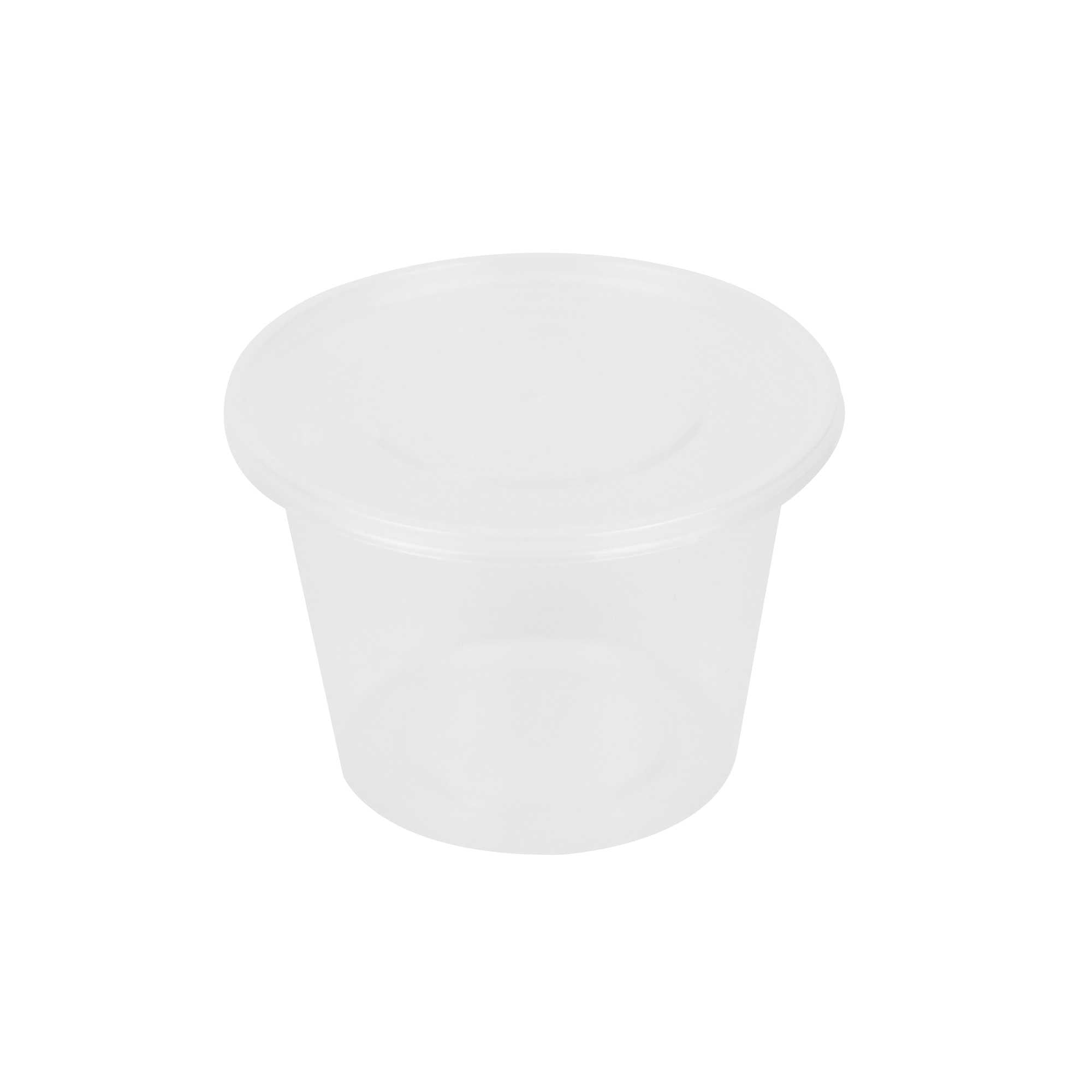 SustainaLite 17 oz Round Clear Plastic Food Container - with Lid, Microwavable - 4 3/4" x 4 3/4" x 3 1/4" - 50 count box