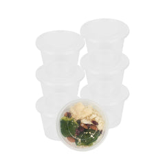 SustainaLite 17 oz Round Clear Plastic Food Container - with Lid, Microwavable - 4 3/4