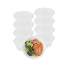 SustainaLite 25 oz Round Clear Plastic Food Container - with Lid, Microwavable - 6