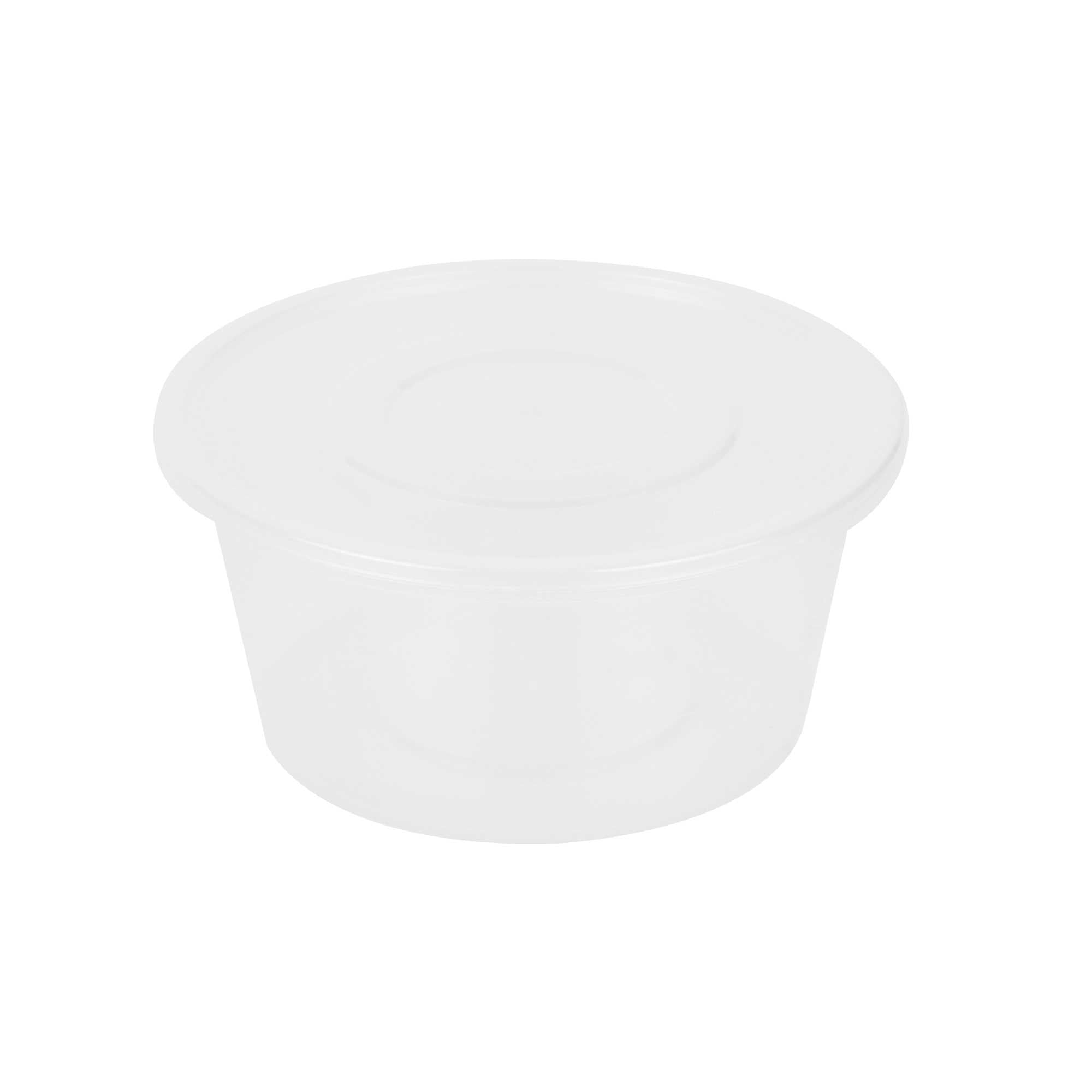 SustainaLite 42 oz Round Clear Plastic Food Container - with Lid, Microwavable - 5 1/4" x 5 1/4" x 3 1/4" - 200 count box