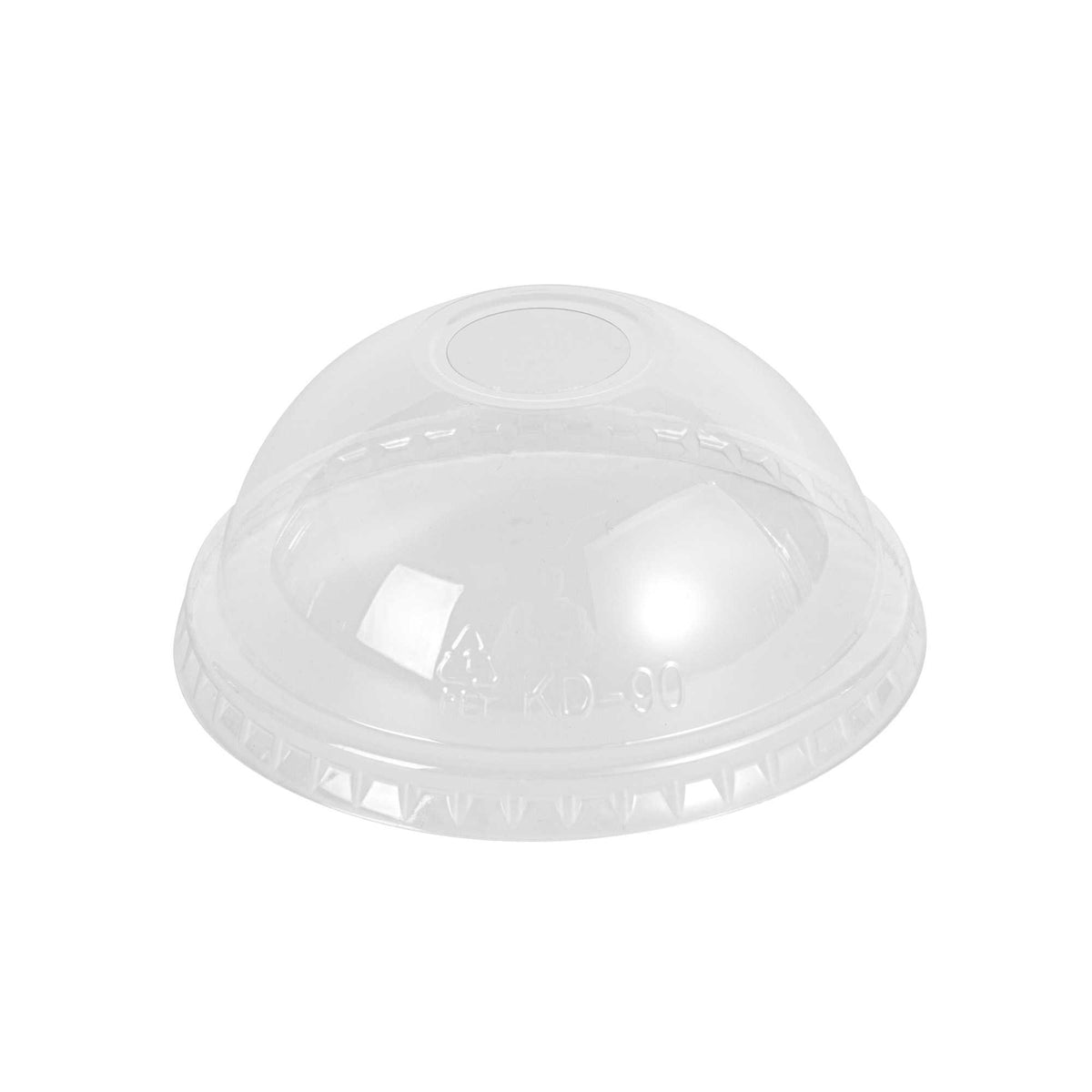 Visage Round Clear PET Plastic Dome Lid - Fits 12, 16, and 20 oz Drinking Cups - 3 3/4" x 3 3/4" x 1 1/2" - 50 count box