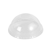 Visage Round Clear PET Plastic Dome Lid - Fits 12, 16, and 20 oz Drinking Cups - 3 3/4" x 3 3/4" x 1 1/2" - 50 count box