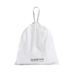 Clean Tek Professional 8 gal White Plastic Trash Can Liner - Medium Density, Drawstring Closure - 22