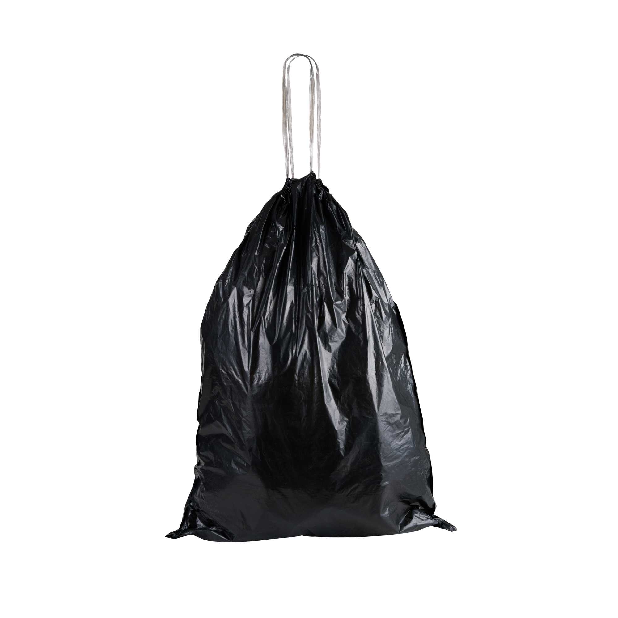 Clean Tek Professional 23 gal Black Plastic Trash Can Liner - Medium Density, Drawstring Closure - 38" x 29" - 20 Count Box