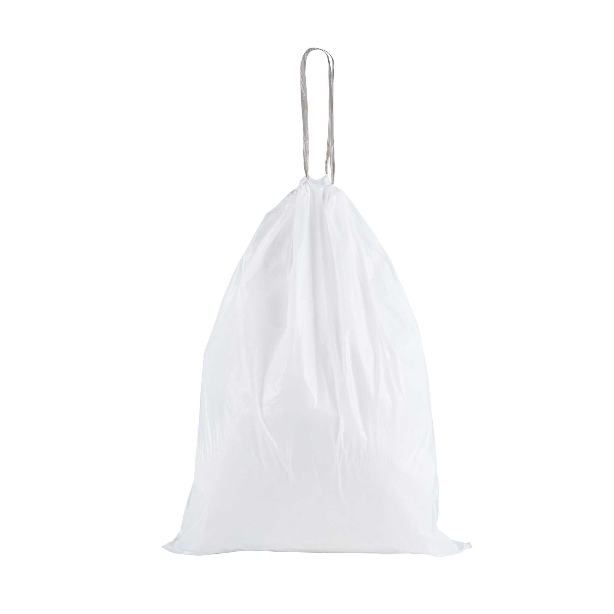 Clean Tek Professional 23 gal White Plastic Trash Can Liner - Medium Density, Drawstring Closure - 38" x 29" - 20 Count Box