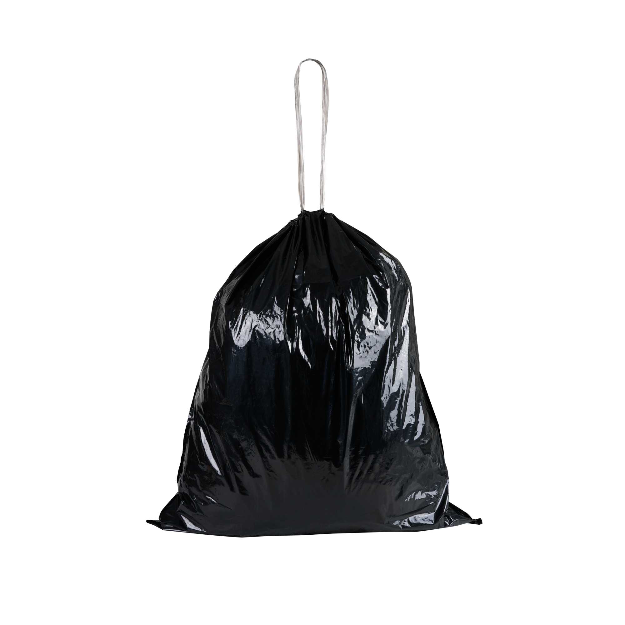 Clean Tek Professional 33 gal Black Plastic Trash Can Liner - Heavy Duty, Low Density, Drawstring Closure - 38" x 33" - 10 count box