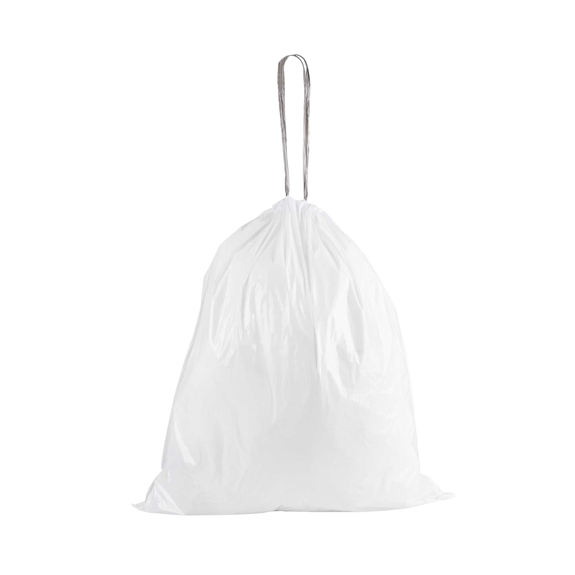 Clean Tek Professional 33 gal White Plastic Trash Can Liner - Heavy Duty, Low Density, Drawstring Closure - 38" x 33" - 10 count box