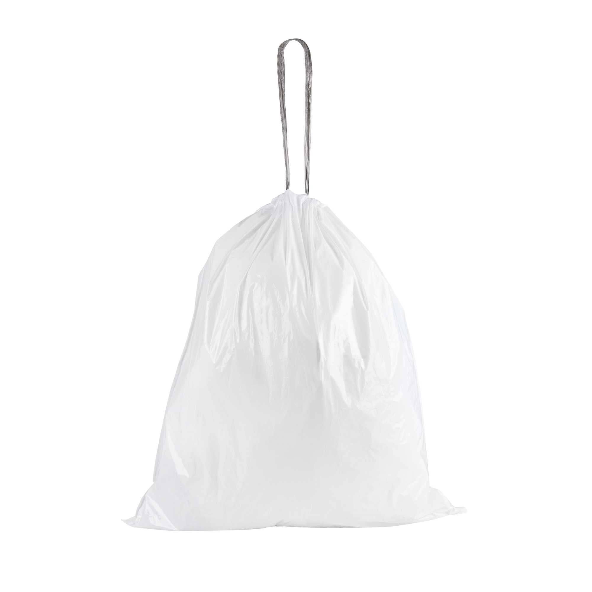 Clean Tek Professional 44 gal White Plastic Trash Can Liner - Heavy Duty, Low Density, Drawstring Closure - 41" x 37" - 10 count box