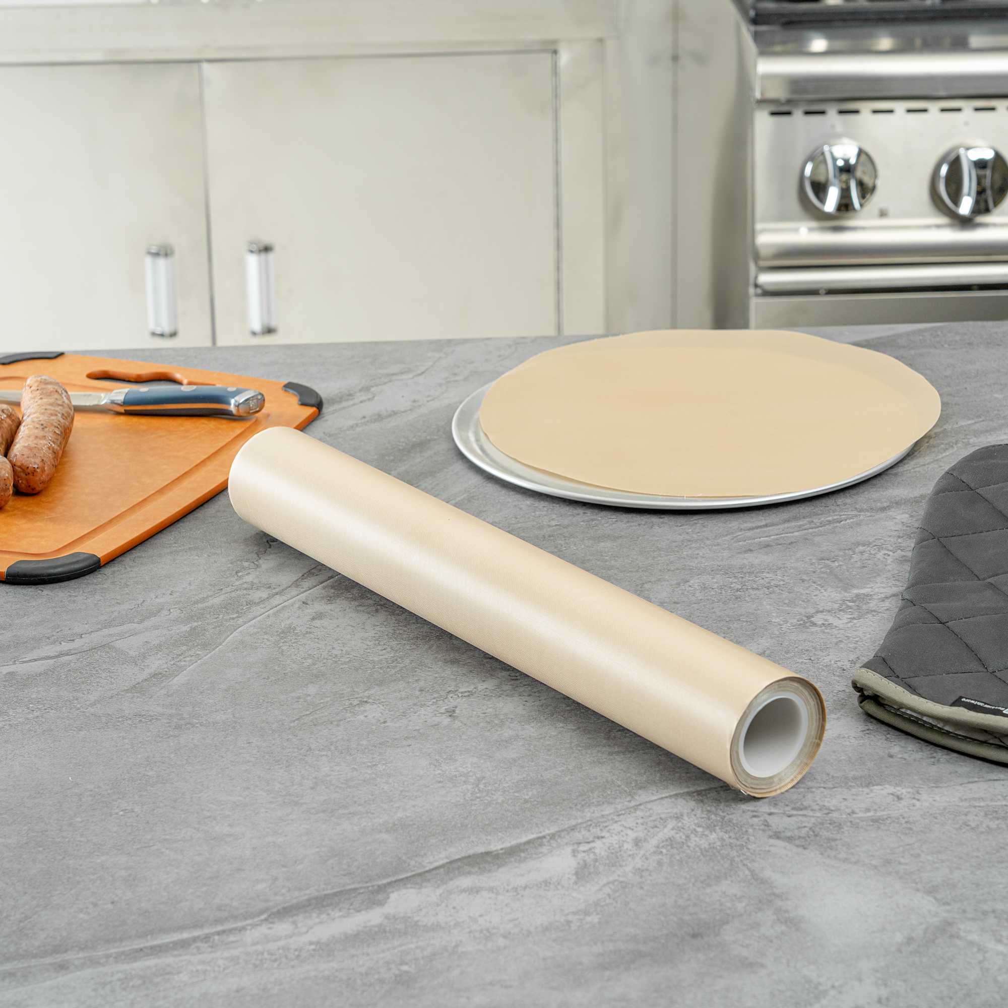 Pastry Tek Brown Non-Stick Pan Liner Roll - 18" x 54' - 1 count box