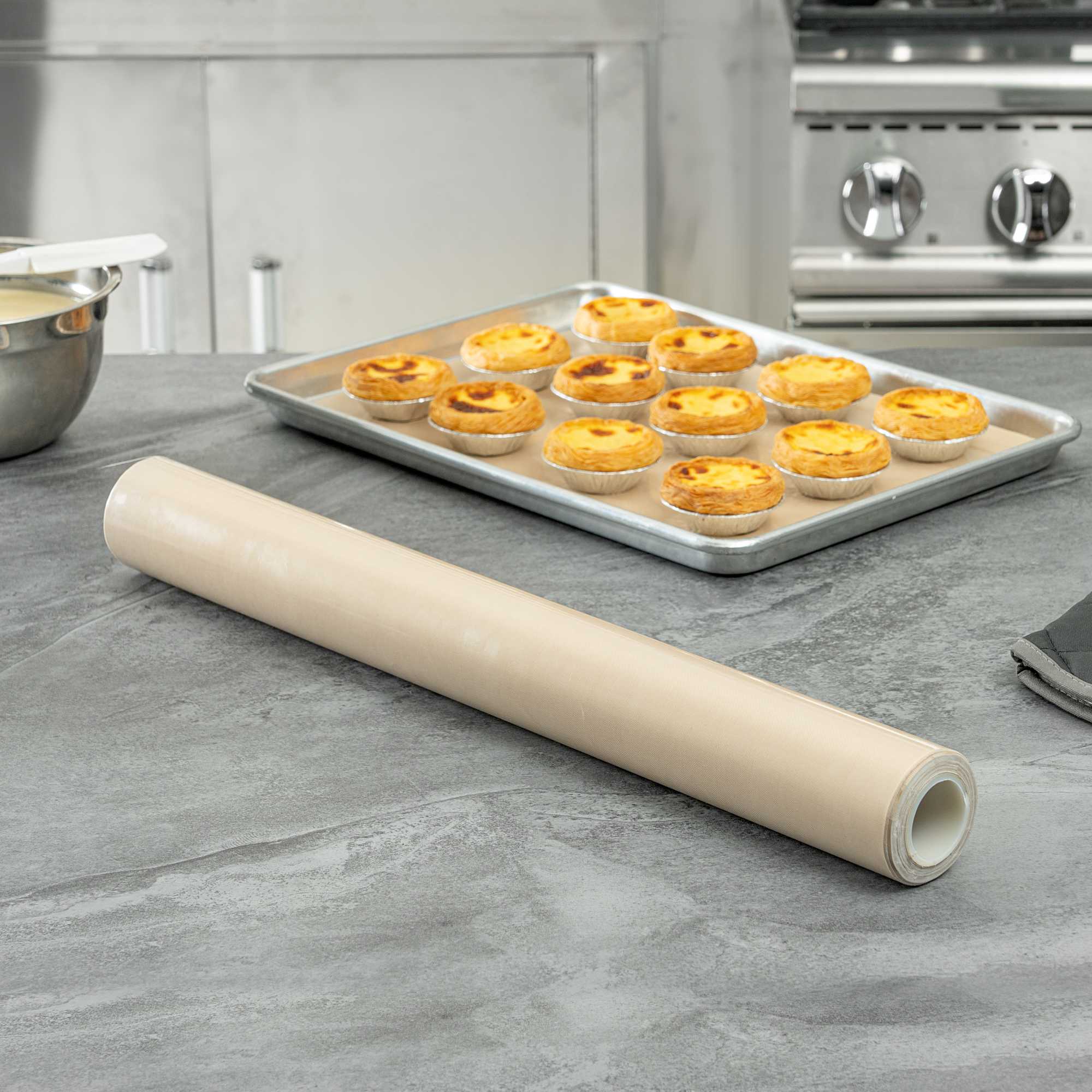 Pastry Tek Brown Non-Stick Pan Liner Roll - 23" x 54' - 1 count box