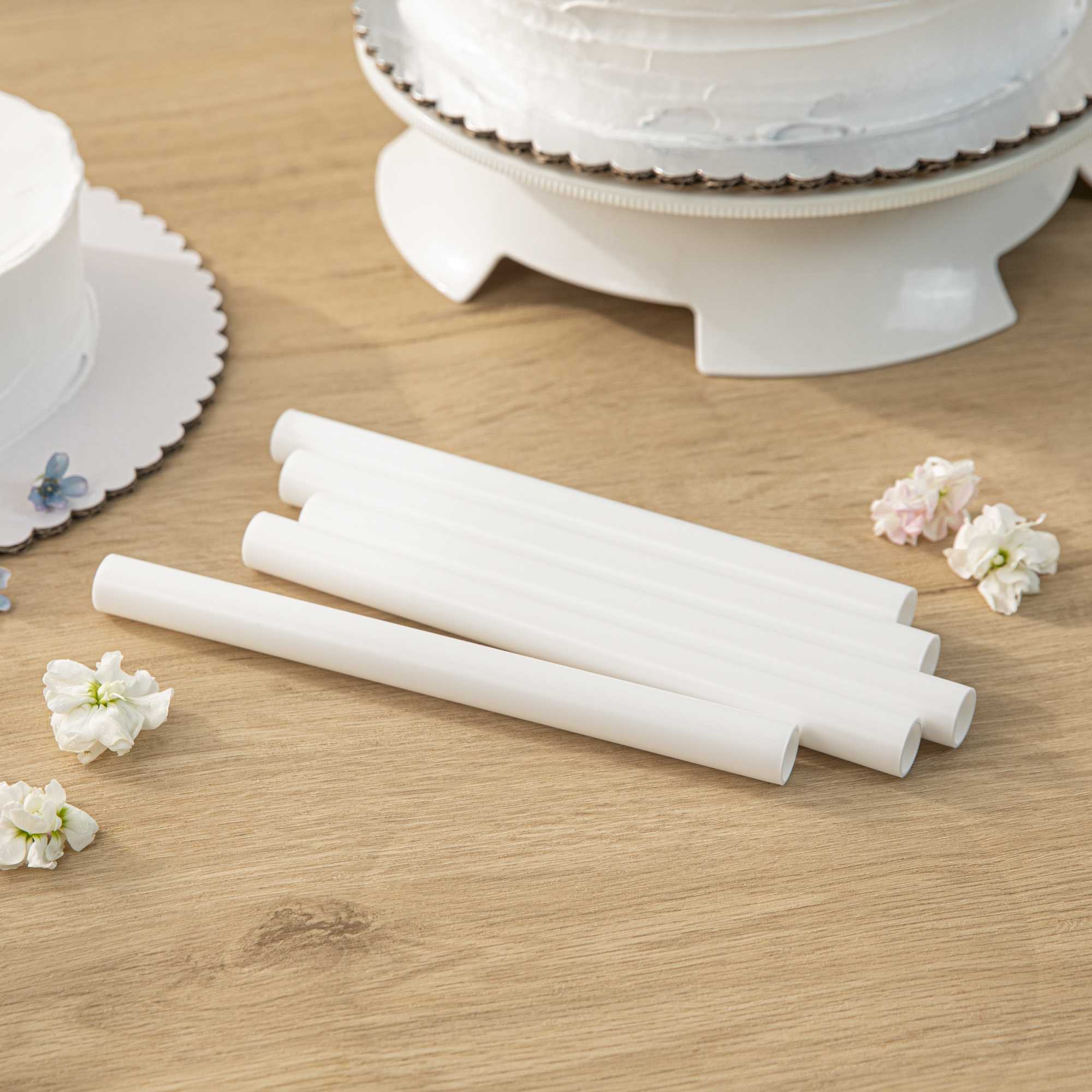 Pastry Tek Plastic Cake Dowel Rod - 3/4" x 9" - 12 count box