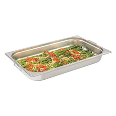 Met Lux Rectangle Stainless Steel Full Size Steam Table Pan 2.5 Inch Deep - Anti Jam, Collapsible Handles - 6 count box