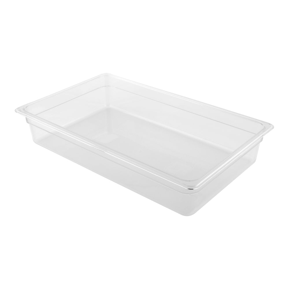 Met Lux Rectangle Clear Plastic Full Size Cold Food Storage Container - 4" Depth - 1 count box