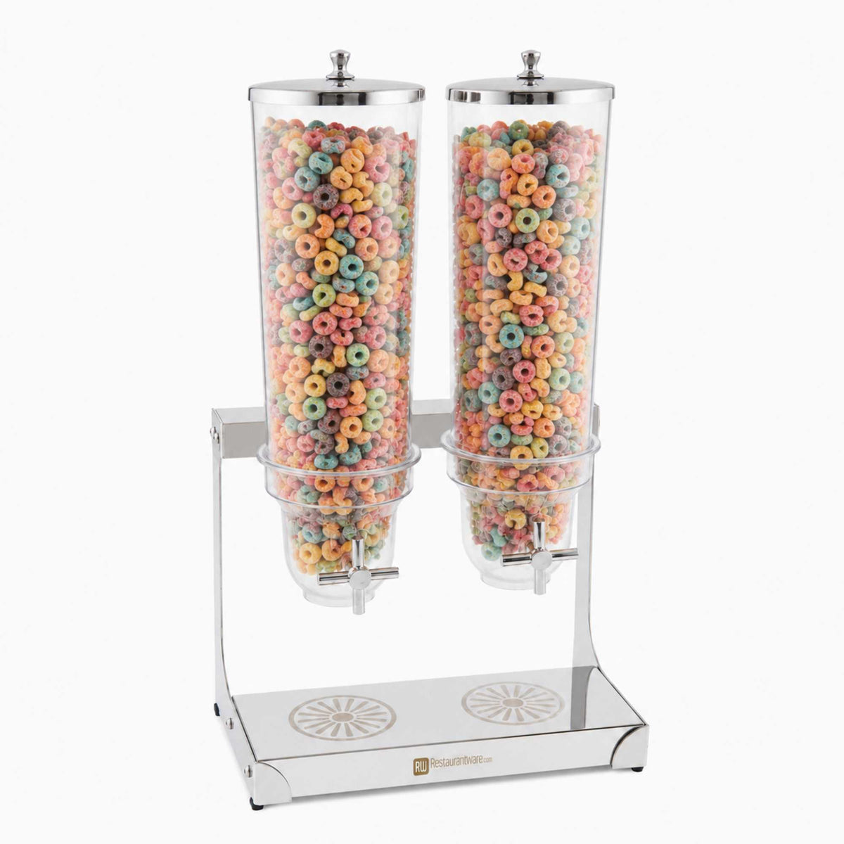 Met Lux 3L Stainless Steel Cereal Dispenser - 2 Compartments - 8" x 13" x 25" - 1 count box