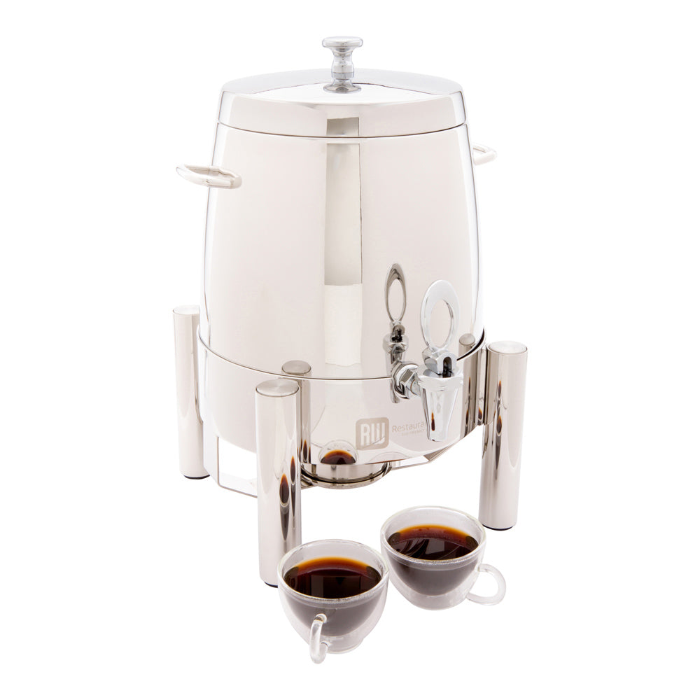 Met Lux 3 Gal Round Stainless Steel Coffee Chafer Urn - 14" x 14" x 18" - 1 count box