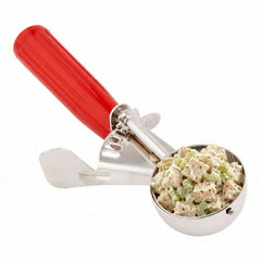 Met Lux 1.4 oz Stainless Steel #24 Portion Scoop - with Red Handle - 40 count box
