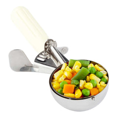 Met Lux 3 oz Stainless Steel #10 Portion Scoop - with Ivory Handle - 40 count box