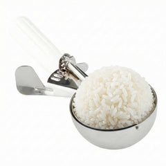 Met Lux 4.66 oz Stainless Steel #6 Portion Scoop - with White Handle - 10 count box
