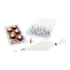 Met Lux Stainless Steel Pastry Tip Set - 28-Piece - 40 count box