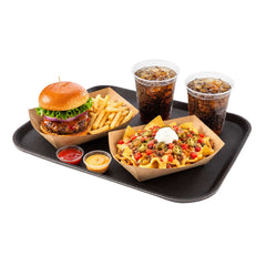 Bar Lux Rectangle Black Plastic Serving Tray - Non-Slip - 18