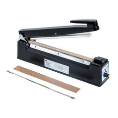 Fresh Hero Black Aluminum Hand Impulse Sealer - Industrial Grade, Food Safe - 17 3/4
