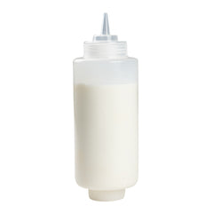 First In First Out 32 oz Clear Plastic Squeeze Bottle - Refill Lid, Precision Tip - 3 1/2