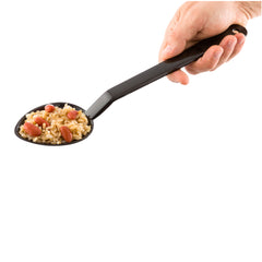 Cater Tek 2 oz Black Plastic Catering Spoon - Solid - 13