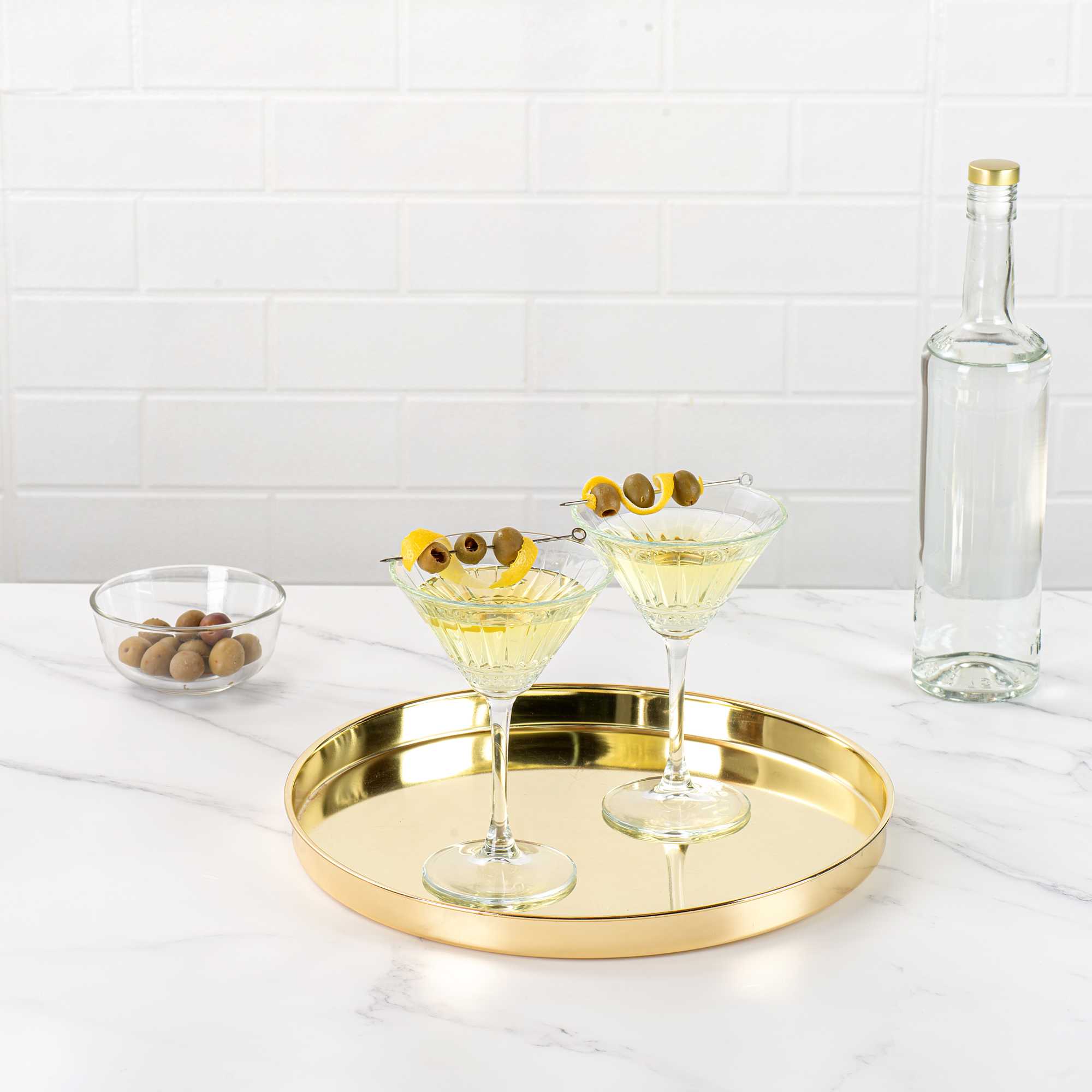 Bar Lux Gold-Plated Stainless Steel Serving Tray - 12 1/4" x 12 1/4" - 1 count box