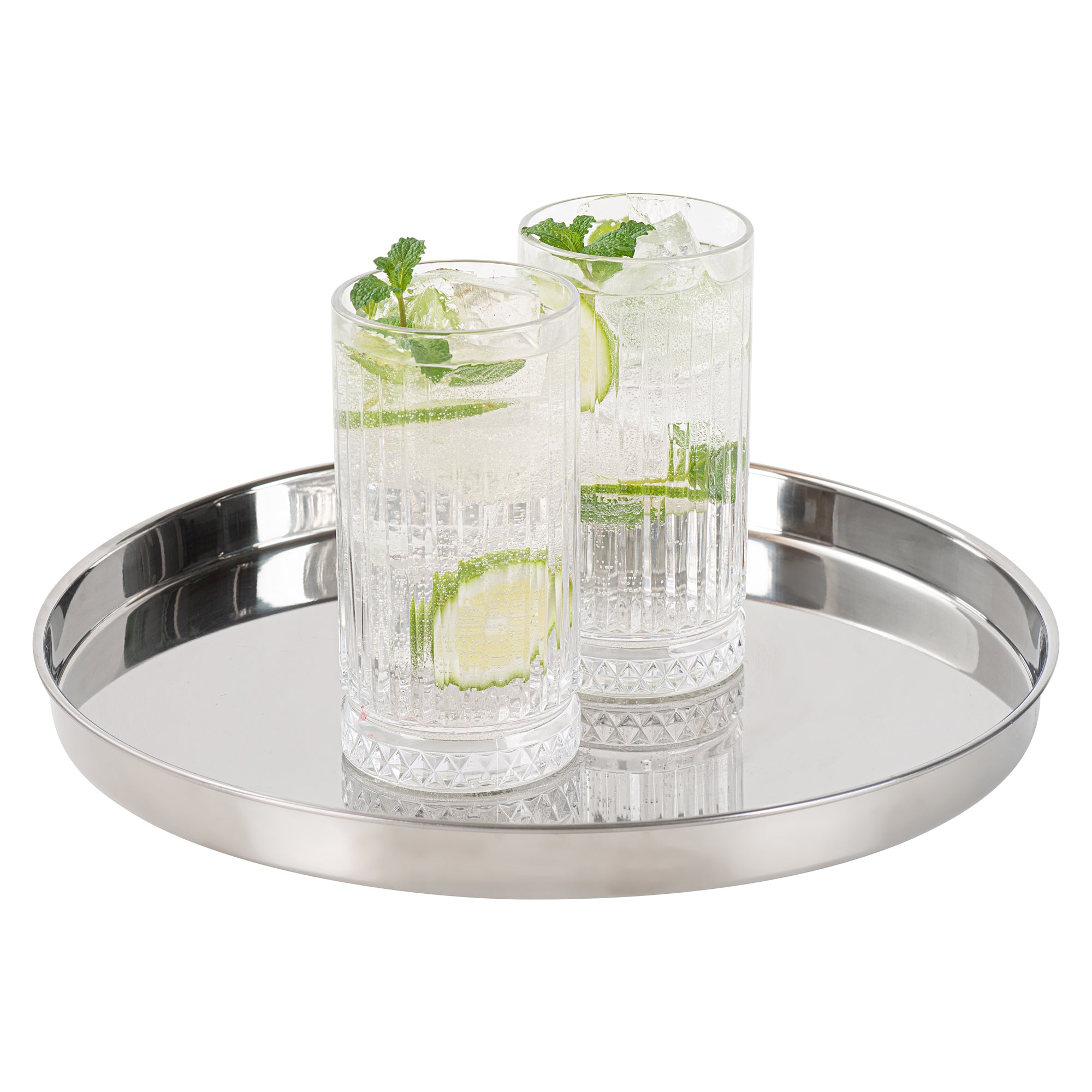 Bar Lux Stainless Steel Serving Tray - Mirrored Finish - 12 1/4" x 12 1/4" - 1 count box