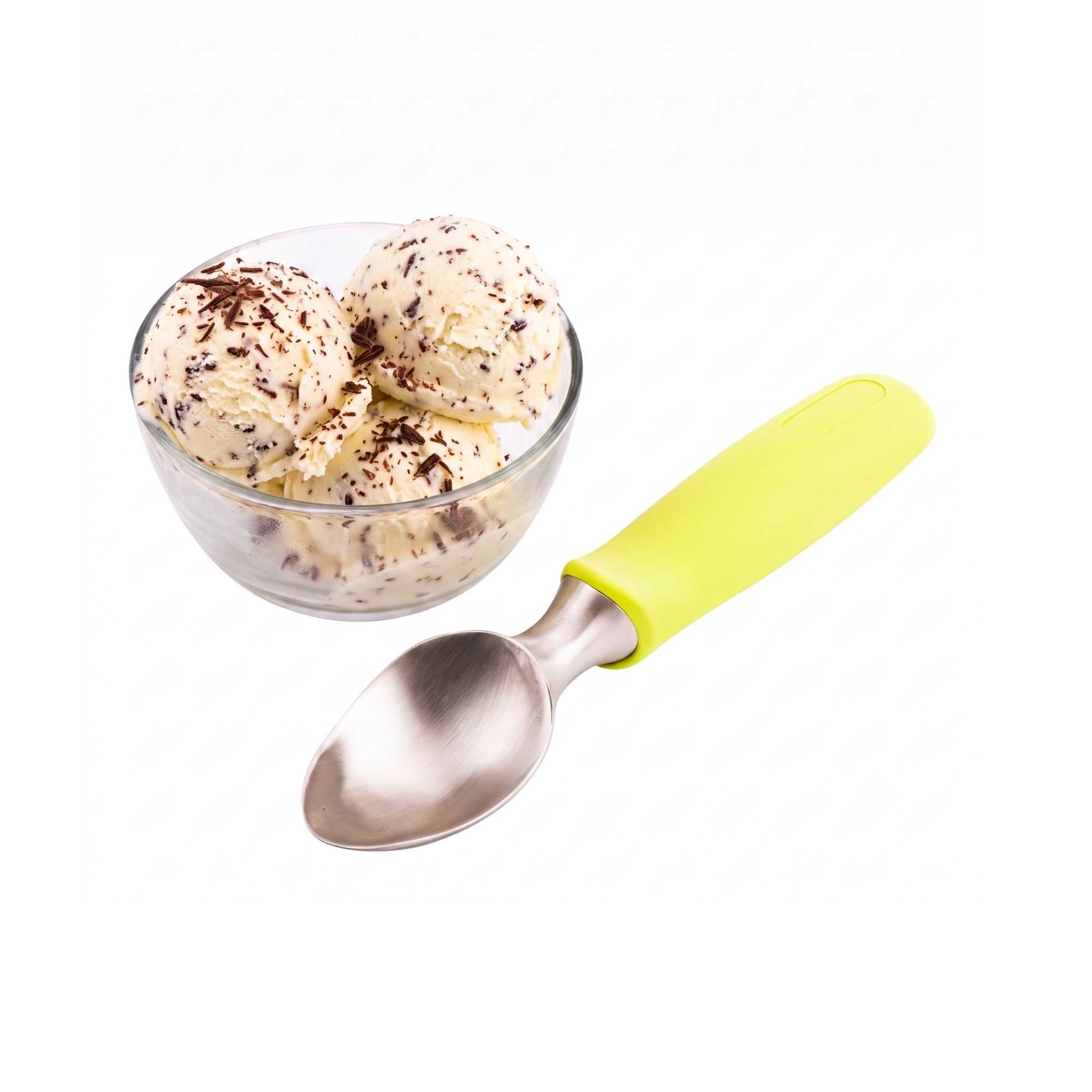 Met Lux Stainless Steel Ice Cream Scoop - Non-Slip, Rubberized Grip - 8 1/4" x 1 3/4" x 1" - 1 count box