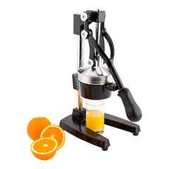 Met Lux Black Cast Iron Citrus Juicer - Commercial, Removable Strainer - 8 3/4