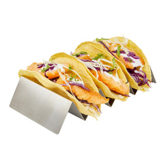 Met Lux Stainless Steel Triple Taco Holder - with 3 or 4 Compartments - 8 1/2