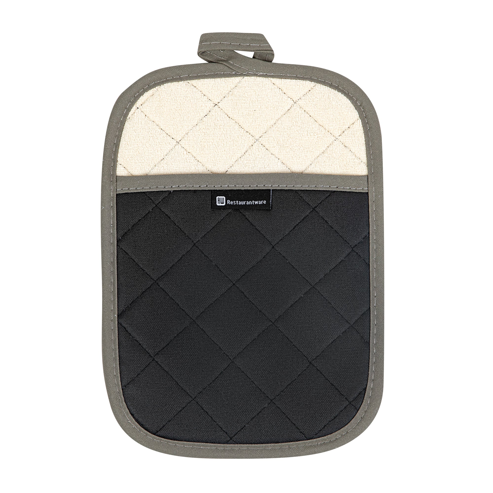 RW Threads Comfort Cotton Black Pot Holder - Flame Retardant Coating - 10" x 7" - 1 count box