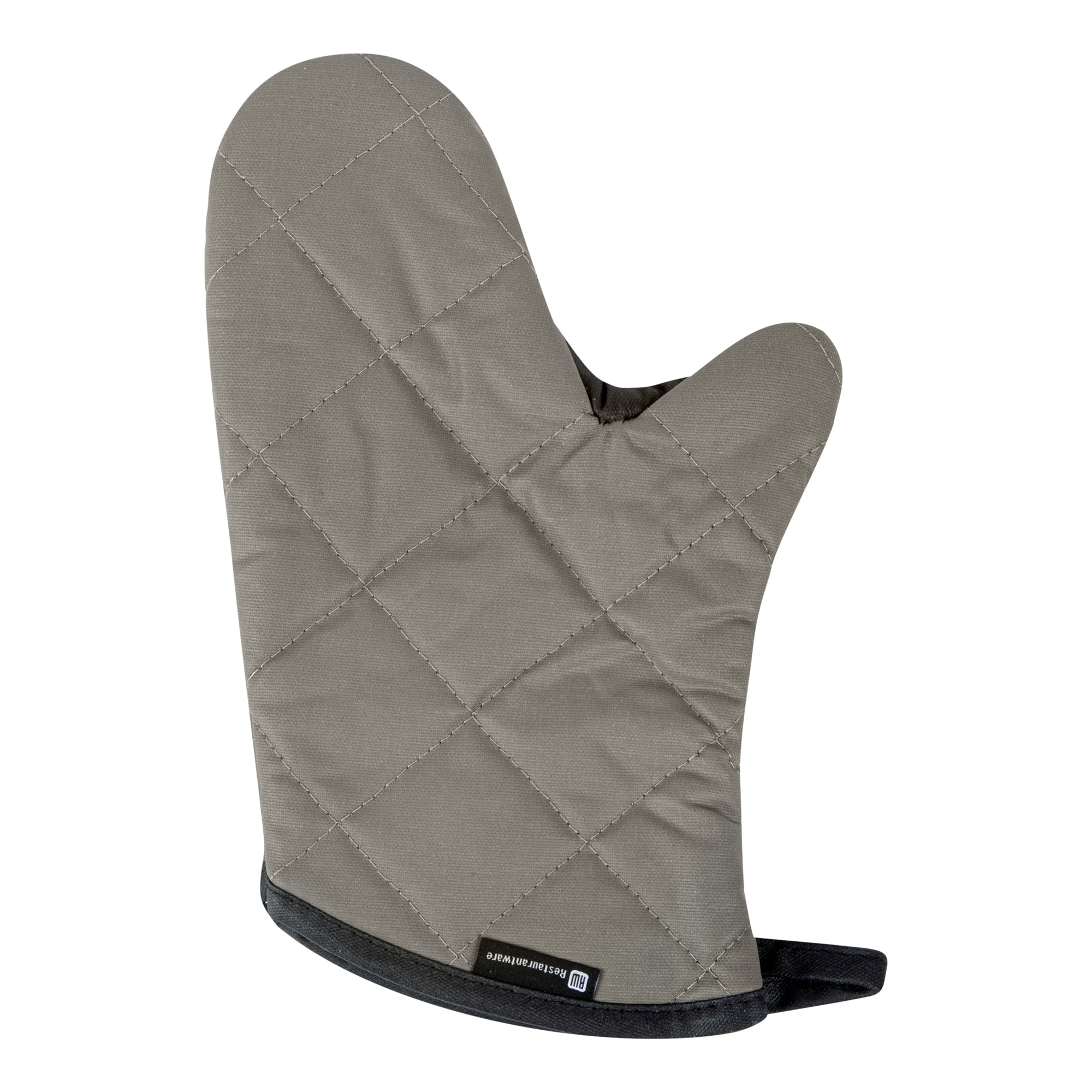 RW Threads Gray Cotton Oven Mitt - Flame Retardant, with Thumb Guard - 13 3/4" x 8" x 1 - 1 count box