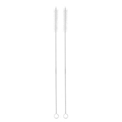 Bar Lux Silver Stainless Steel Straw Cleaning Brush - Reusable - 9 1/2