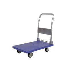 RW Clean Blue Plastic Small Folding Platform Cart - 660 lb Capacity - 31 1/2