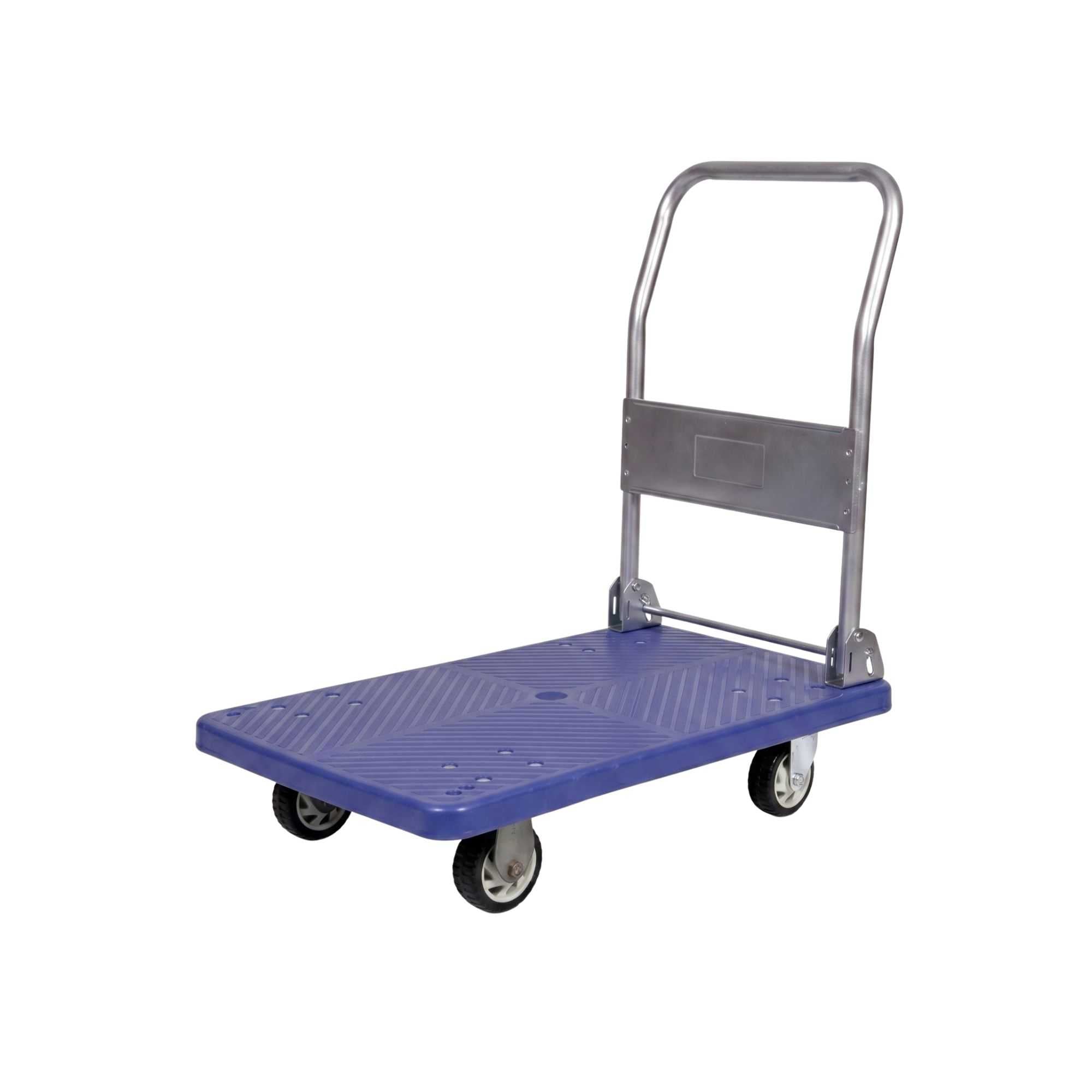 RW Clean Blue Plastic Large Folding Platform Cart - 660 lb Capacity - 39 1/2" x 23 1/2" x 38 1/2" - 1 count box