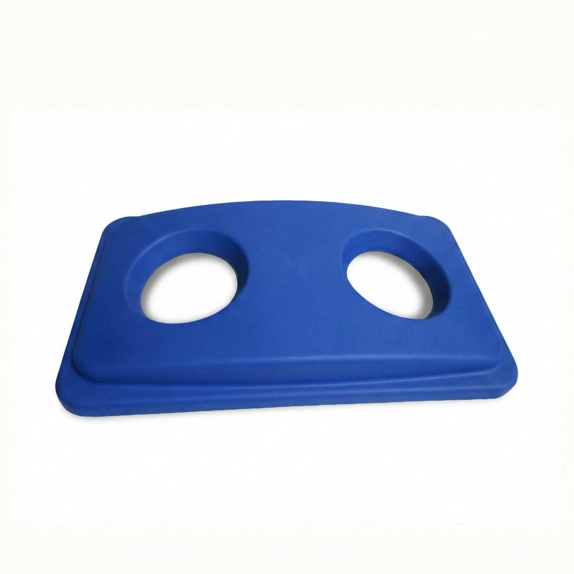 RW Clean Blue Plastic Recycling Trash Can Lid - Fits 23 gal Slim Trash Can - 20 1/2" x 11 3/4" x 2 3/4" - 1 count box