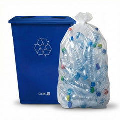 RW Clean Blue Plastic Recycling Trash Can Lid - Fits 23 gal Slim Trash Can - 20 1/2