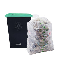RW Clean Green Plastic Paper Recycling Trash Can Lid - Fits 23 gal Slim Trash Can - 20 1/2